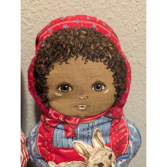 Vintage Cranston Print Works Cut & Sew Cloth Dolls Farmer Boy & Girl Pair 1970s - Picture 3 of 8